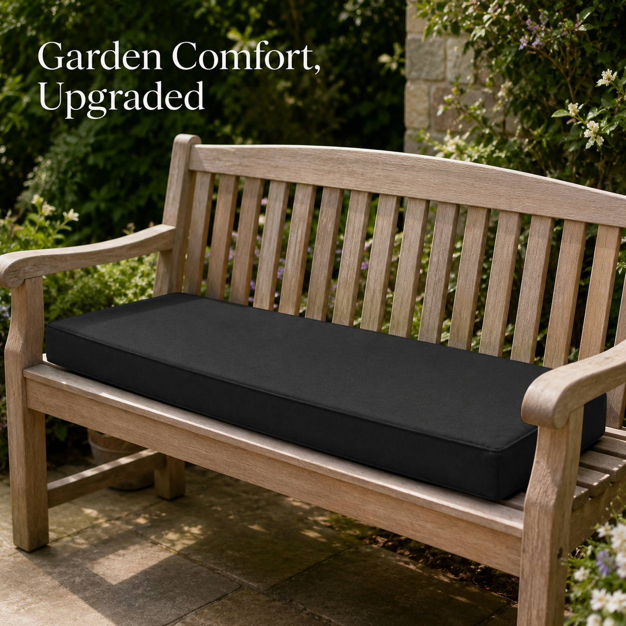 RAINBOW Waterproof Garden Bench Cushion | Outdoor Bench Seat Cushion for 2, 3 & 4 Seater Benches | Thick Padded Garden Seat Pad