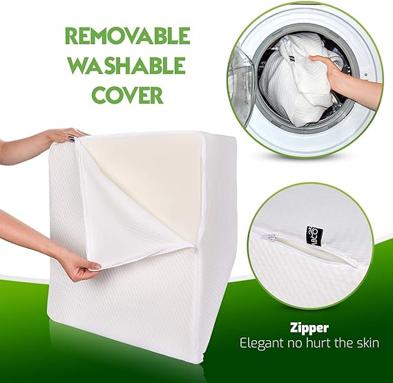 Orthopaedic Wedge Pillow for Adults | Acid Reflux, GERD, Snoring, Back, Neck & Leg Support | Pregnancy & Post Surgery Foam Pillow | Washable Cover | Made in UK