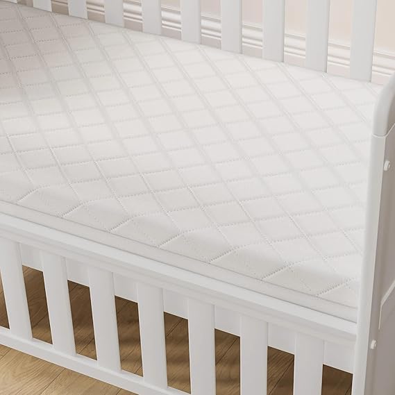 Baby Cot Bed Mattress – 13cm Extra Thick | Waterproof & Hypoallergenic Foam | Double-Sided with Removable Quilted Washable Cover | Made in UK