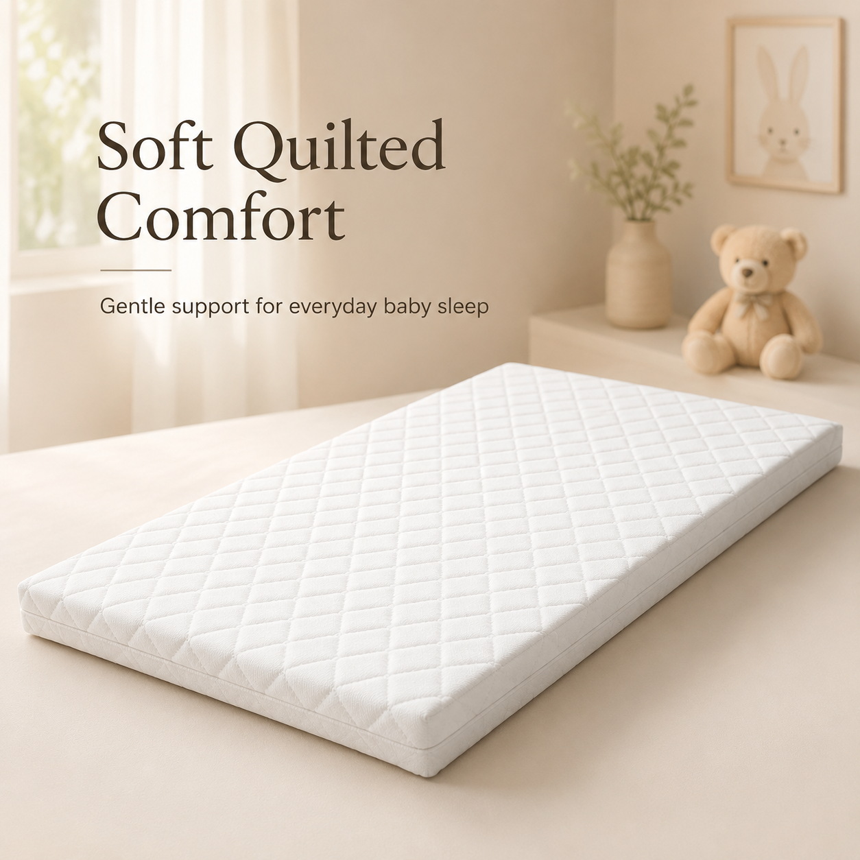RAINBOW Sprung Cot Bed Mattress | Extra Thick Hypoallergenic Baby Mattress with Removable Washable Cover | Double-Sided | Made in UK