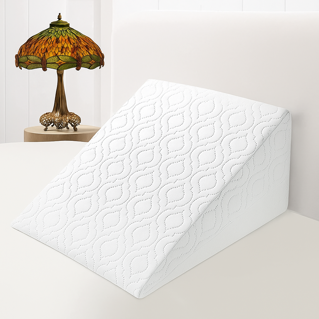 Bed Wedge Pillow for Adults | Orthopaedic Foam Pillow for Acid Reflux, Snoring, Heartburn & Back Support | Washable Cover