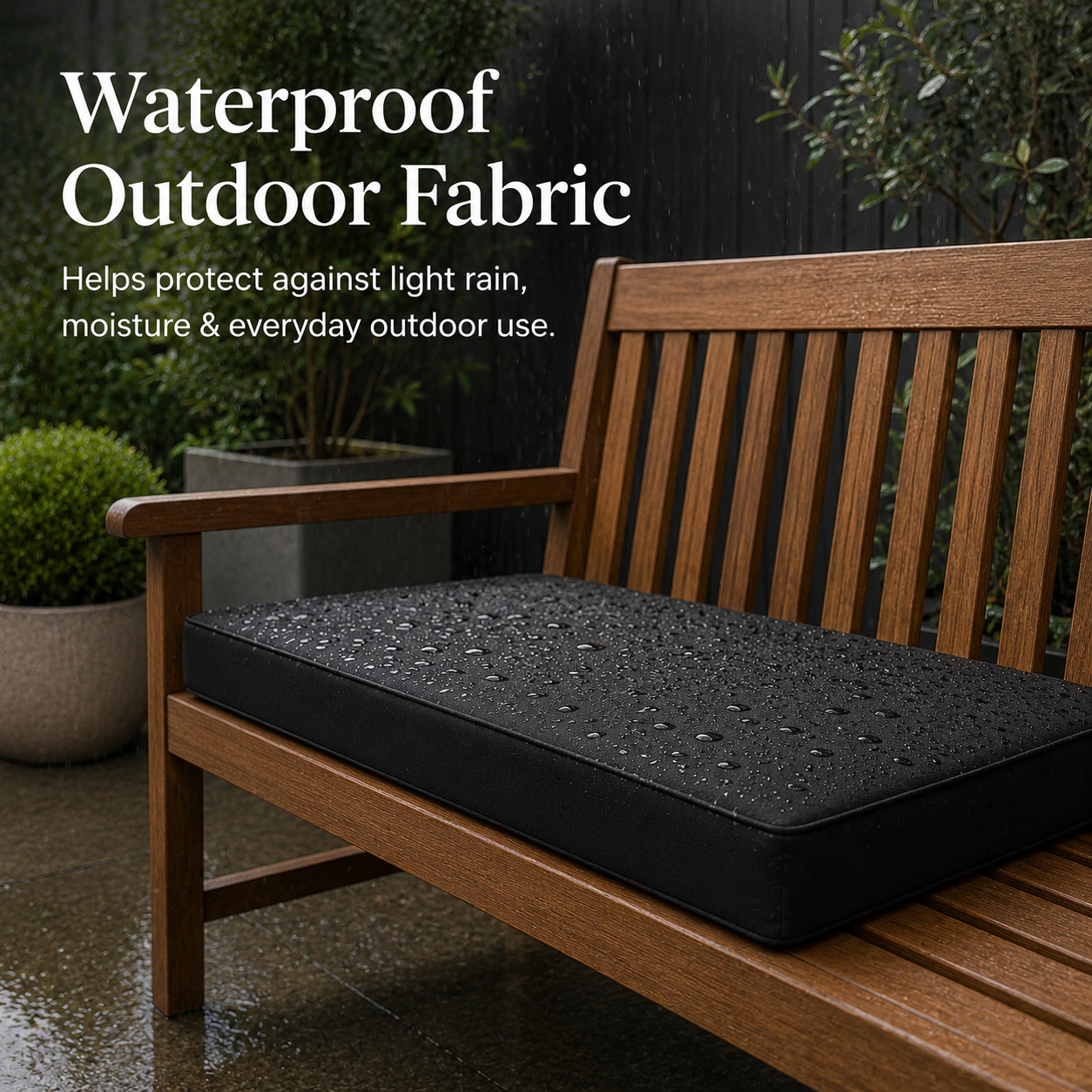 RAINBOW Waterproof Garden Bench Cushion | Outdoor Bench Seat Cushion for 2, 3 & 4 Seater Benches | Thick Padded Garden Seat Pad