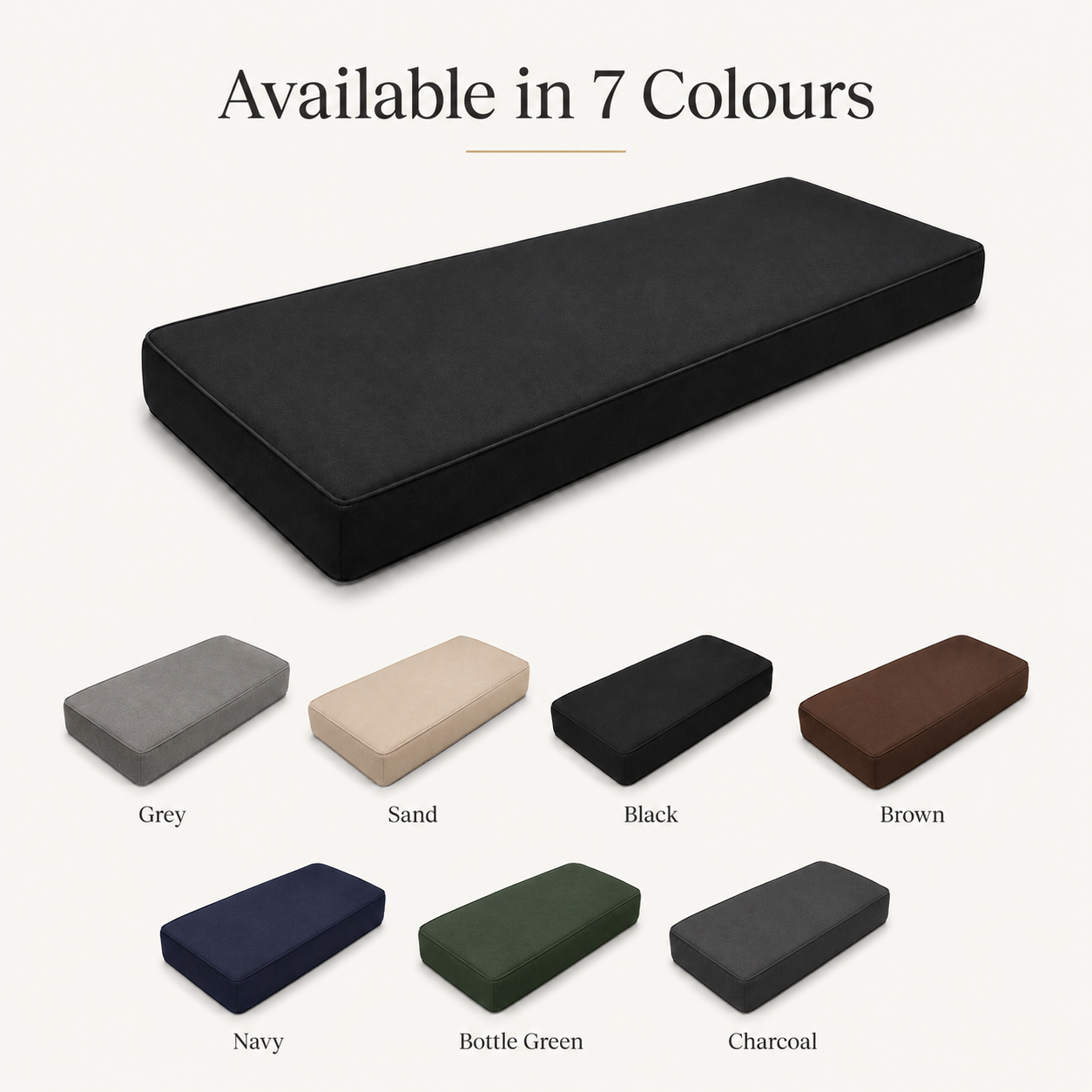 RAINBOW Waterproof Garden Bench Cushion | Outdoor Bench Seat Cushion for 2, 3 & 4 Seater Benches | Thick Padded Garden Seat Pad
