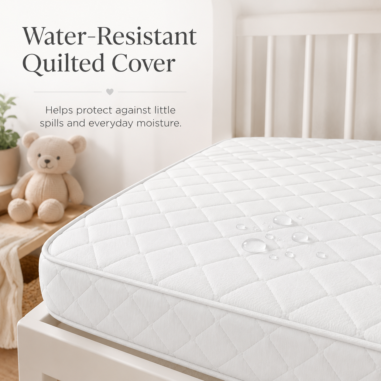 RAINBOW 130 x 70 Cot Bed Mattress | Breathable Foam Baby Mattress with Waterproof Quilted Washable Cover | Made in UK