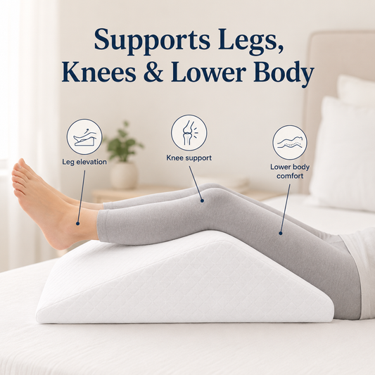 RAINBOW Leg Elevation Pillow | High-Density Foam Leg Wedge Pillow for Swollen Legs, Knee Support & Post Surgery Recovery | Washable Cover