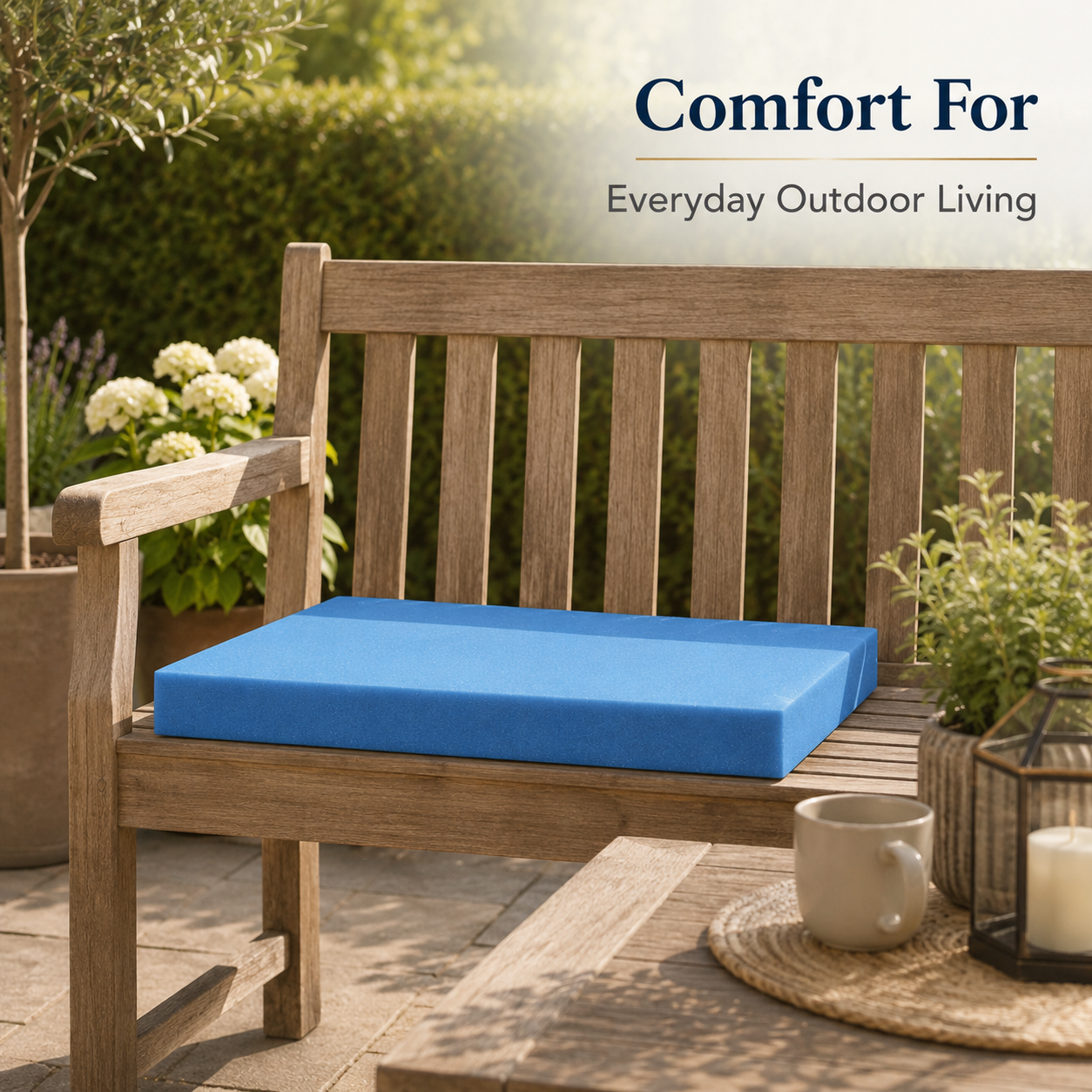 RAINBOW Waterproof Garden Bench Cushion | Thick Outdoor Bench Seat Cushion for 2, 3 & 4 Seater Benches | High-Density Foam Seat Pad