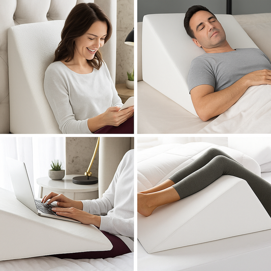 Bed Wedge Pillow for Adults | Orthopaedic Foam Pillow for Acid Reflux, Snoring, Heartburn & Back Support | Washable Cover