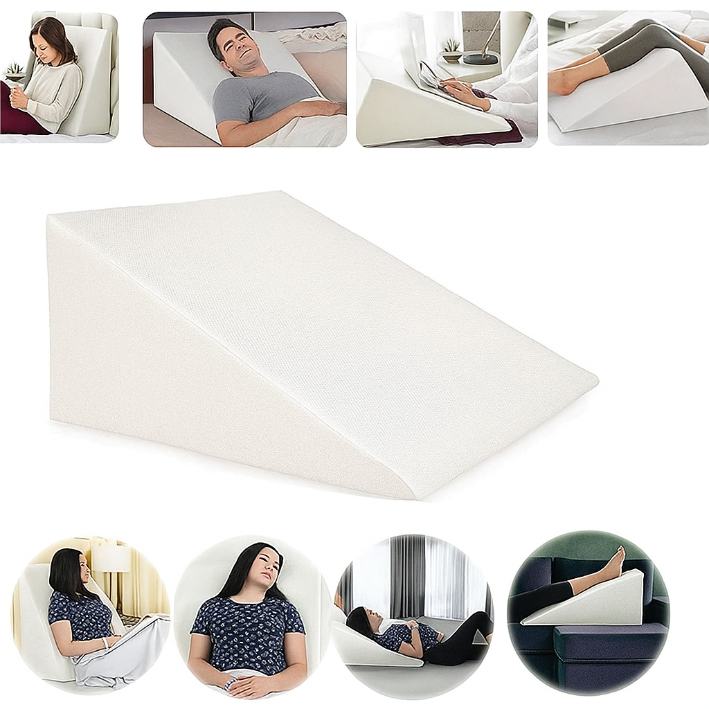 Orthopaedic Wedge Pillow for Adults | Acid Reflux, GERD, Snoring, Back, Neck & Leg Support | Pregnancy & Post Surgery Foam Pillow | Washable Cover | Made in UK